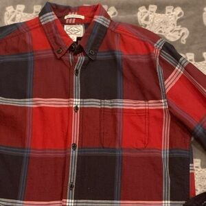 🔥 Lucky Brand Red Flannel L/S Shirts Plaid Sz S